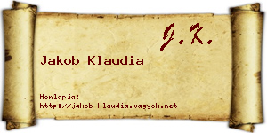 Jakob Klaudia névjegykártya